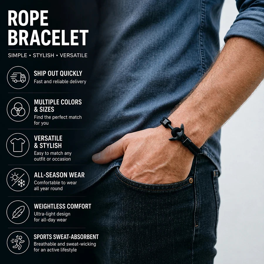 Nautical Rope Anchor Bracelet