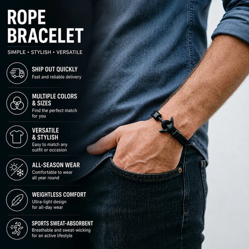 Nautical Rope Anchor Bracelet